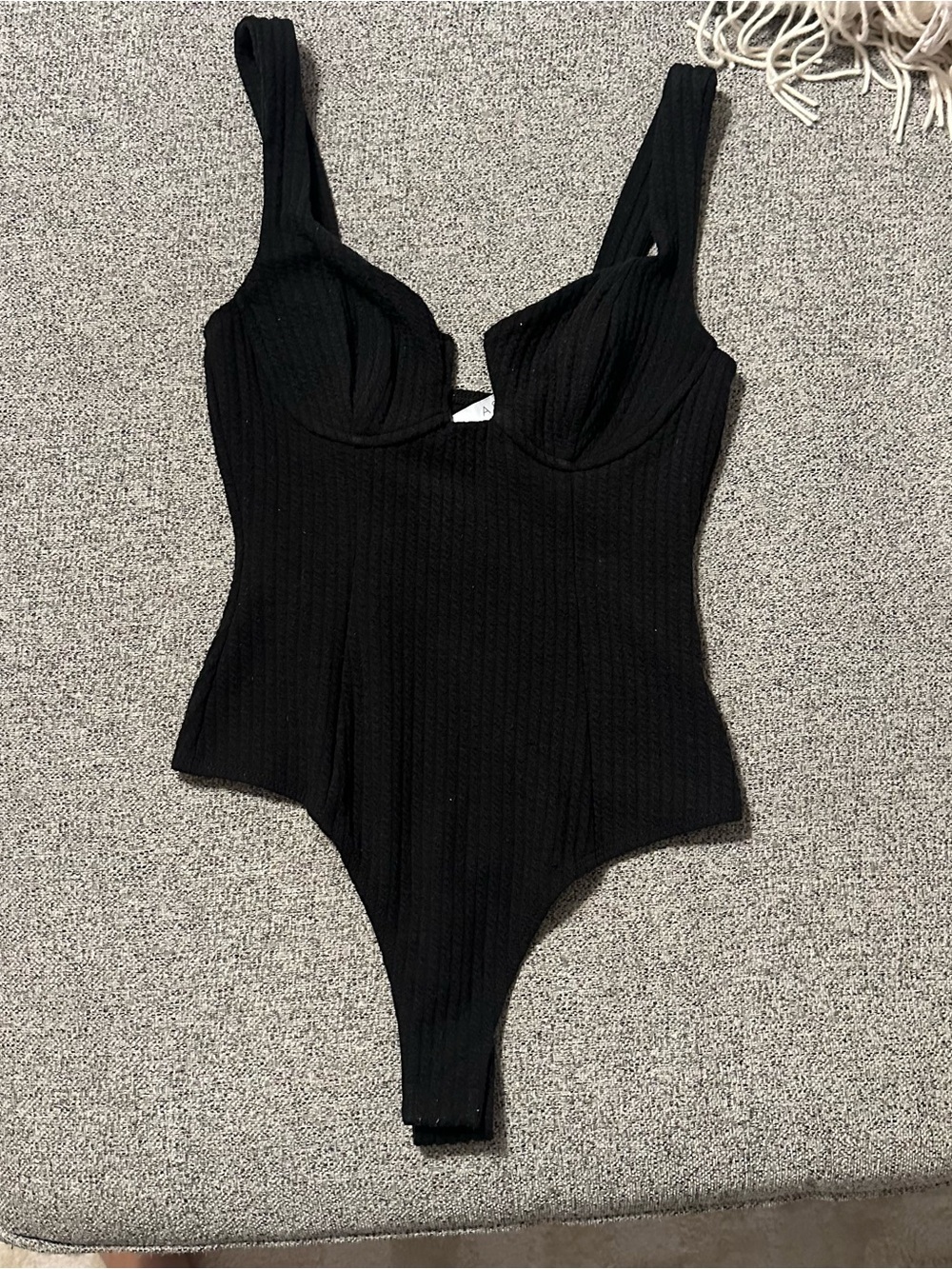 ASTR Bustier-Style Textured Bodysuit